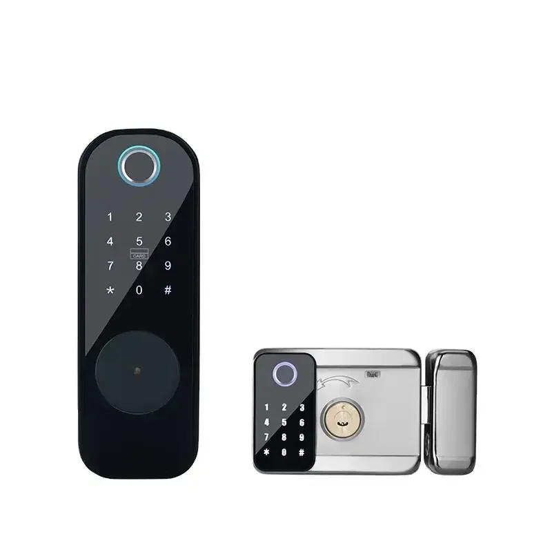 

Biometric Both Sides Fingerprint Khoa Cua Van Tay Cerraduras Electronic R5 Exterior Gate Door Lock with Tuyas App TTlock