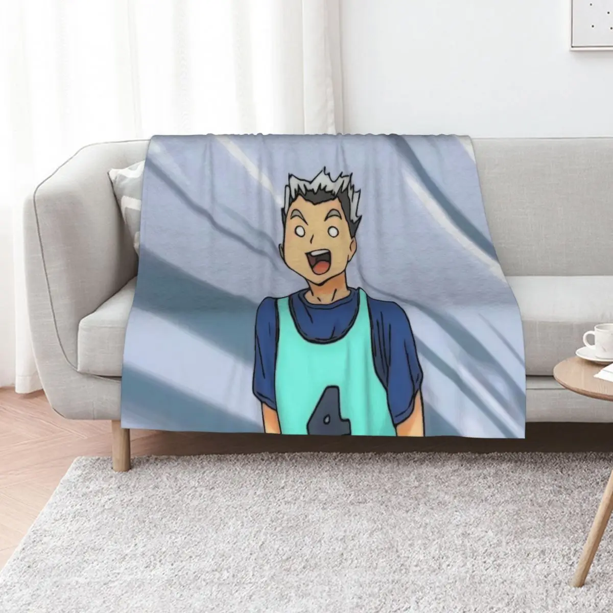 

kotaro bokuto fuuny face Throw Blanket cosplay anime Giant Sofa manga for babies Blankets