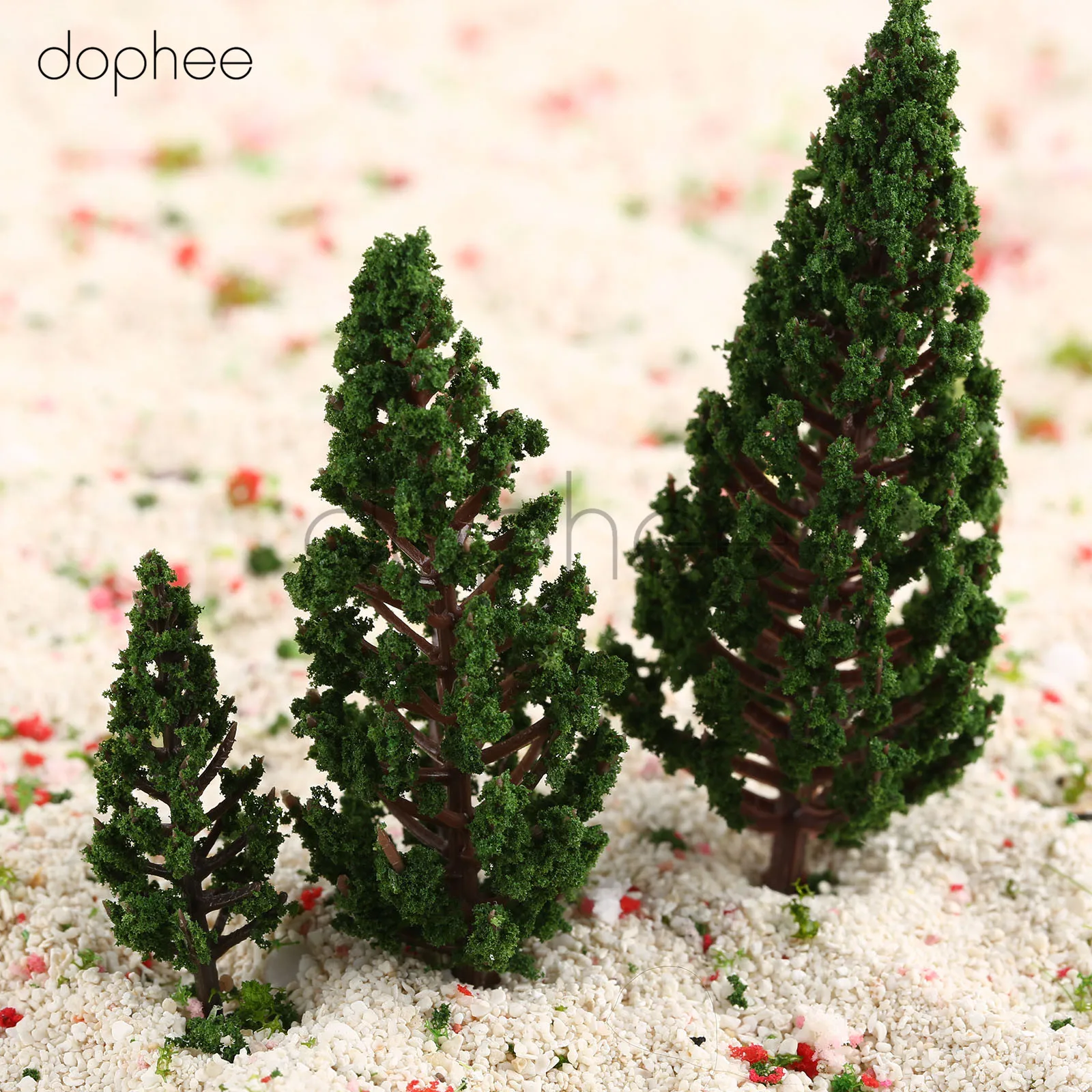 dophee 10 Size Model Trees Train Set Scenery Landscape Model Pyramidal Trees Scale 1/50-1/400  Miniatures Trees