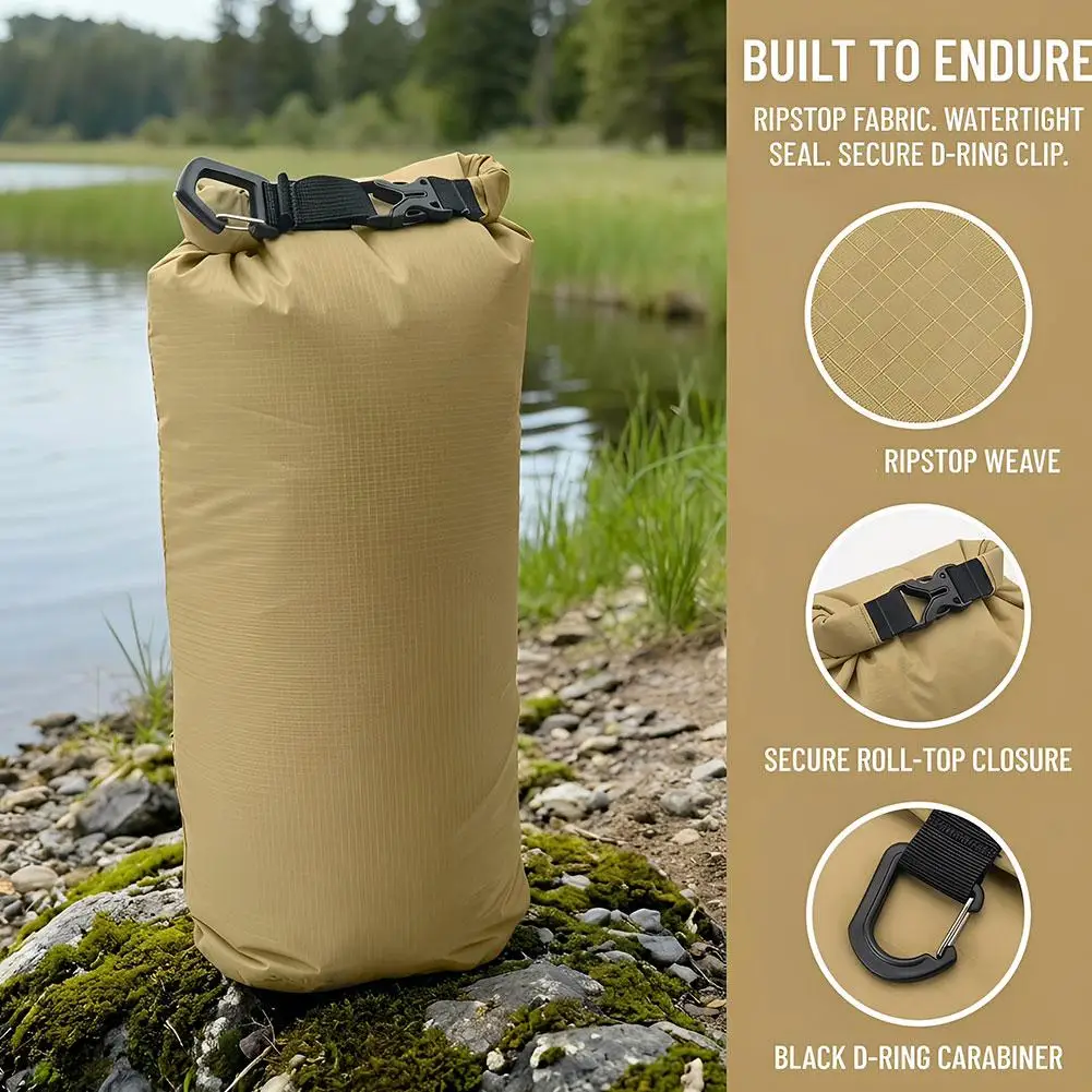 Bolsa Impermeable con Cierre Enrollable para Senderismo, Escalada de Montaña, Playa, Natación y Deportes Acuáticos