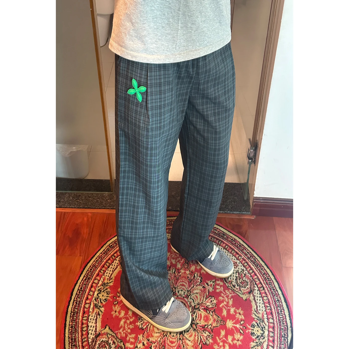 

Мужские летние тонкие дышащие повседневные брюки Cleanfit в клетку, прямого кроя, из ледяного шелка, свободного кроя, длинные брюки