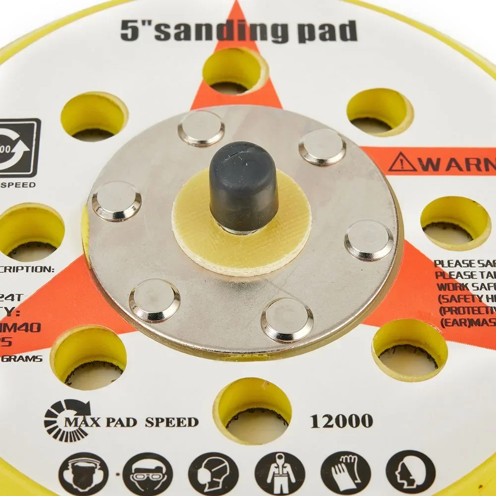 125mm Backing Pad Sponge 8holes 1pc 5in 5inch/125mm Diameter Hook & Loop Polisher Sanding Disc Pratical Durable