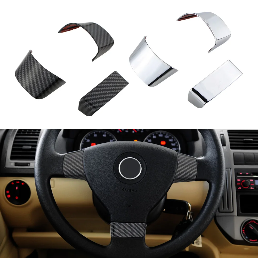 3Pcs ABS Car Steering Wheel Trim Sequin Cover Insert for Volkswagen VW Golf 5 MK5 Passat B6 Jetta Tiguan 2007-2011