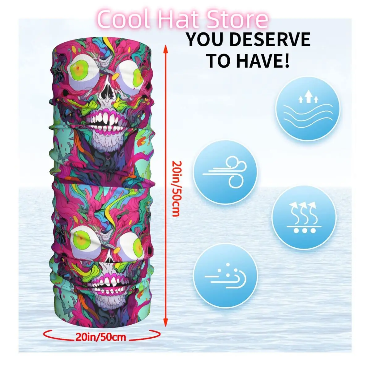 Terrifying Zombies Scarf Neckerchief Neck Face Mask Polyester