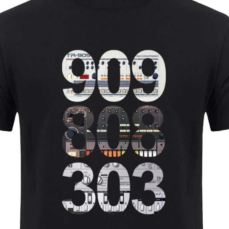 Roland 909 808 303 T Shirt Graphic Men Cotton Streetwear Short Sleeve Gifts Summer T-shirt Mans ClothOversized Tops DZ-090
