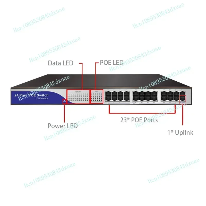 

24 port poe switch 12v for ubiquiti ubnt wifi access point 23 passive poe port 10/100mbps poe 24V network switch