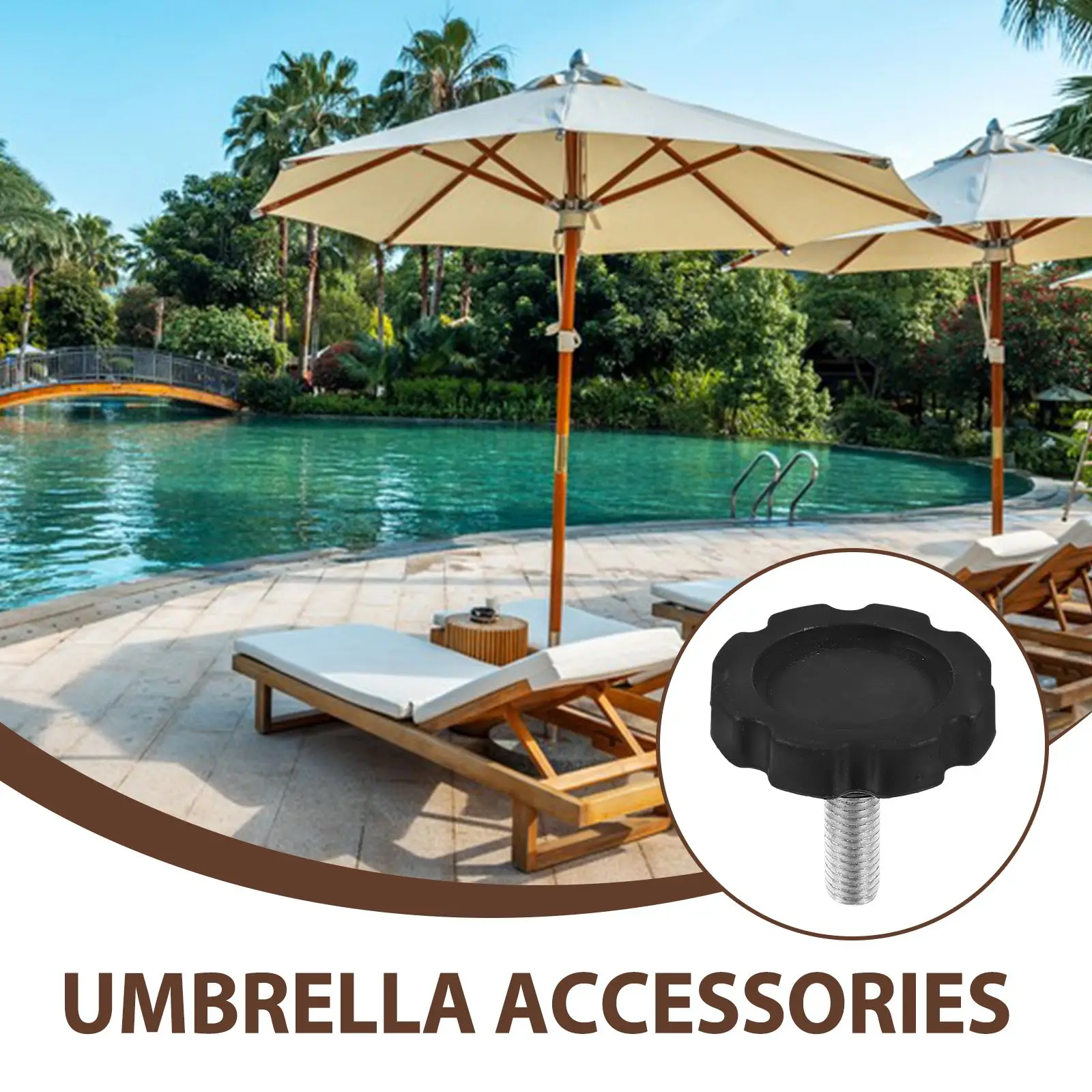 2 Pcs Foot Screws Umbrella Base Replacement Insert Patio Electric Car Parts Steel