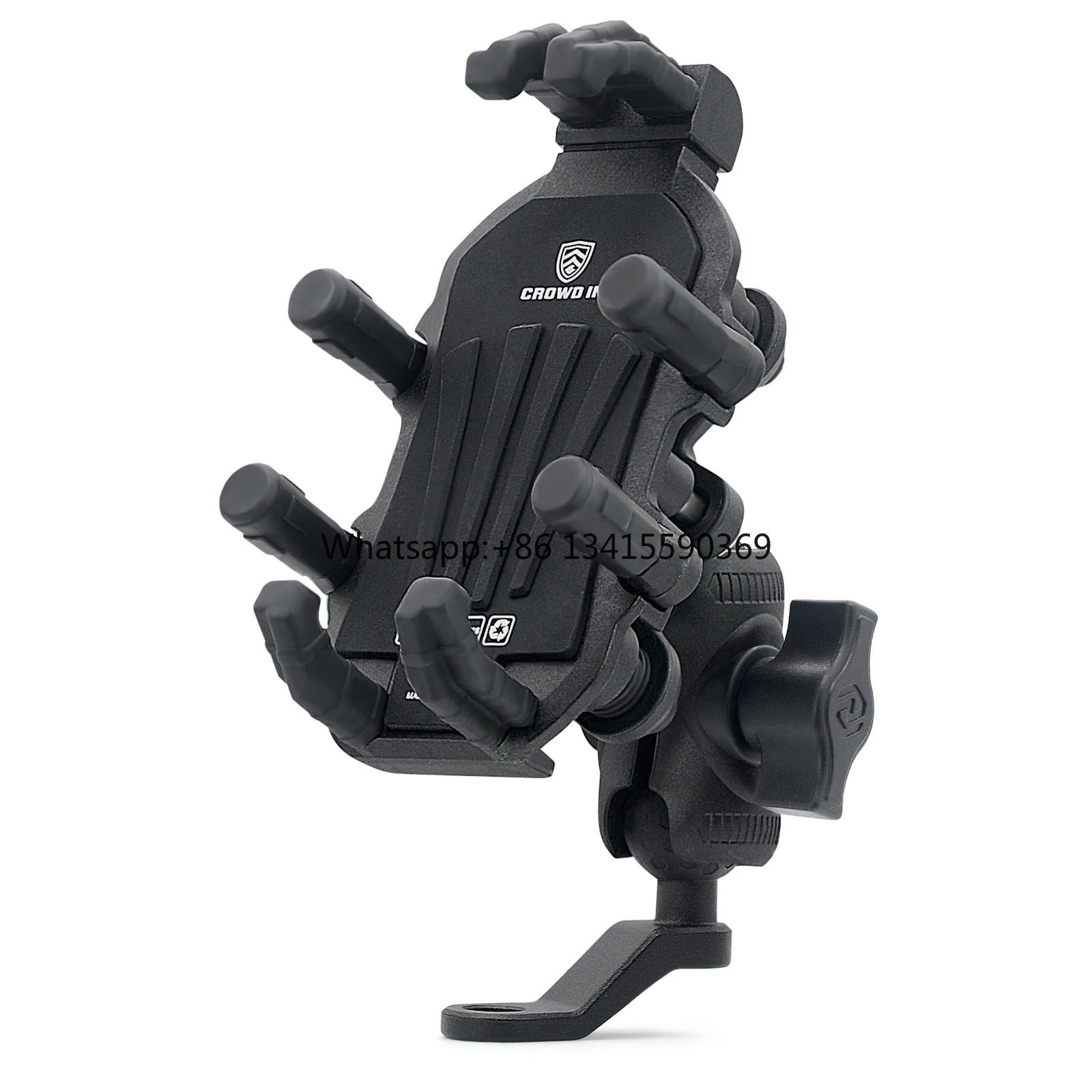 Supporto per cellulare Supporto per moto nero Specchietto retrovisore per telefono Supporto per telefono cellulare in metallo in lega per moto