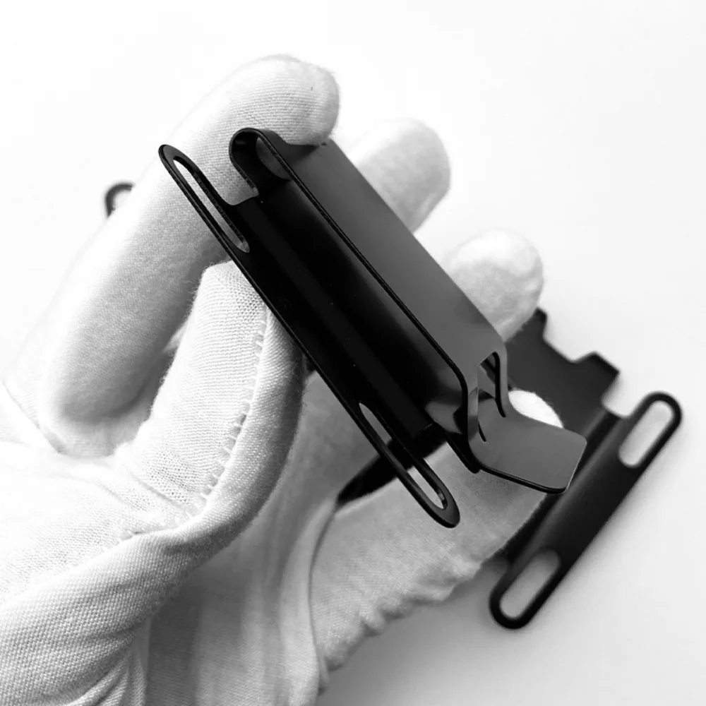 Camping Knife Sheath Belt Clip with Mounting Screws Black Metal Waist Clip DIY Kydex Holster Outdoor EDC Accessories