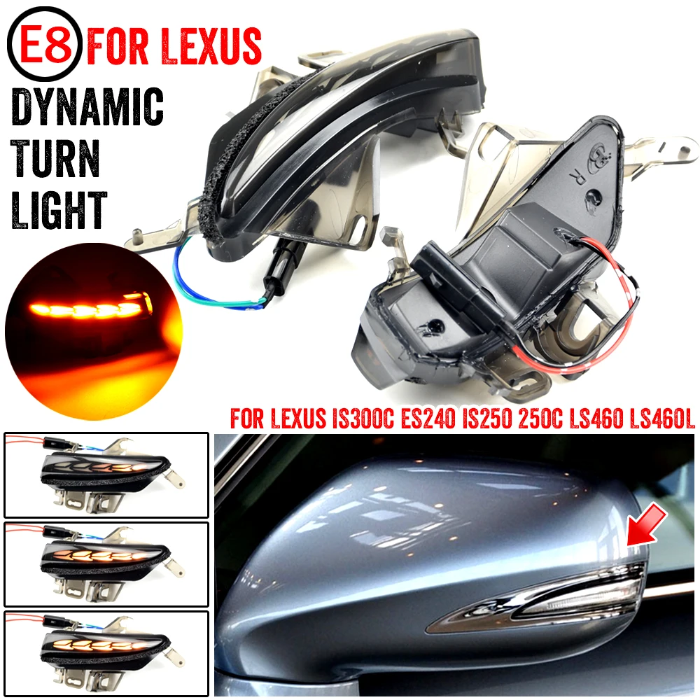 

Car Dynamic Turn Signal Light LED Side Mirror Indicator Blinker Lamp For Lexus IS250 IS300C IS250C LS460 LS460L ES240