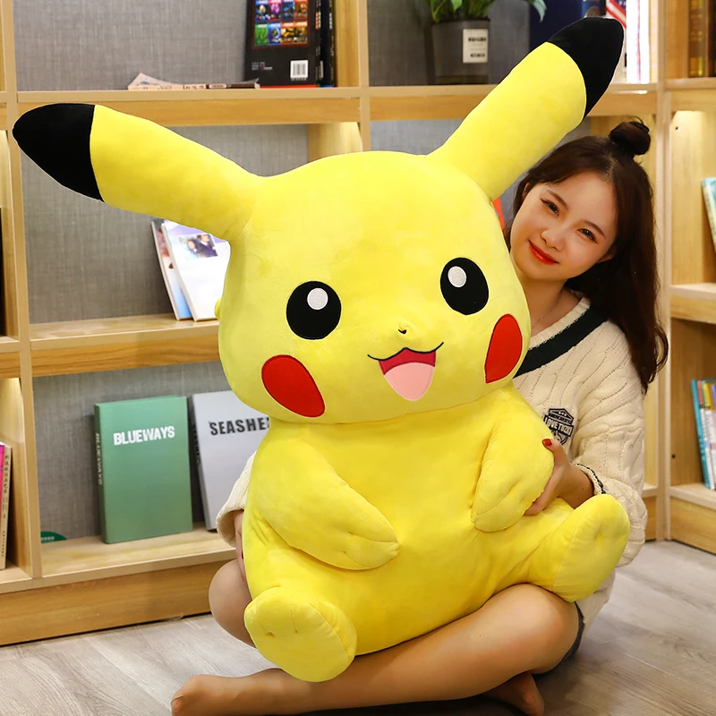 

King Size Pikachu Plush Toy Anime Pokemon Stuffed Doll Kawaii Pillow Appease Baby Birthday Present Christmas Gift For Kids