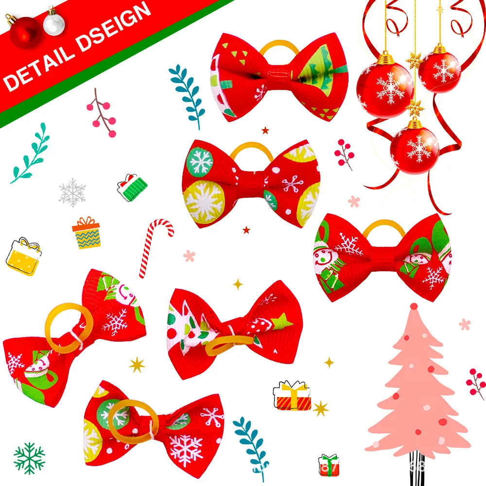 Fashion Mixcolor Pet Products Bowties Christmas Style Removable Pet Collar Accessories Dog Bows Pet Supplies Cat Dog Bowties
