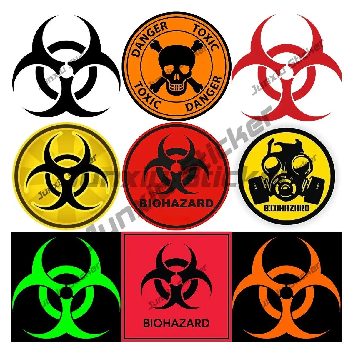 Biohazard Stickers Sign Biohazard Warning Labels Coated Paper Universal Biohazard Symbol Custom Stickers for Cars Laboratory