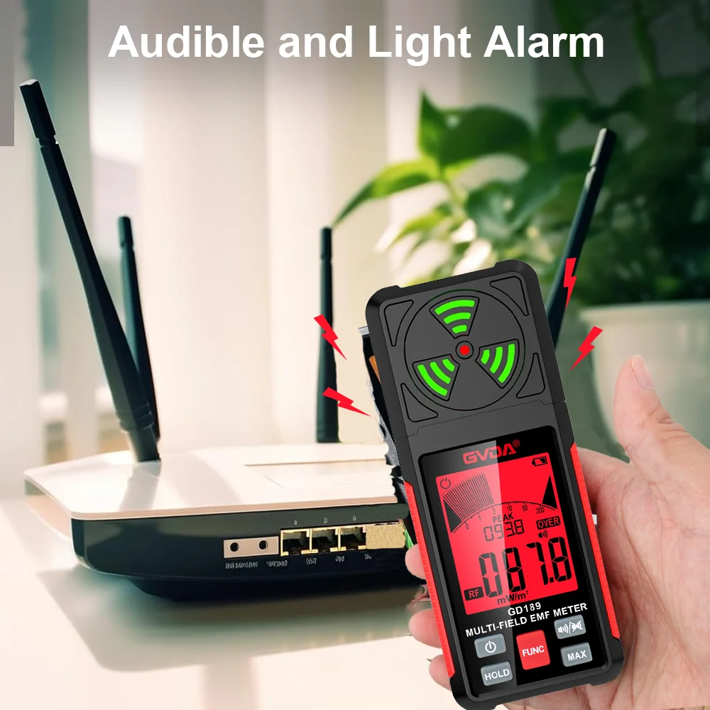 GVDA EMF Meter Portable Electromagnetic Field Radiation Detector Multi-field Radio High Frequency RF Microwave Radiation Tester