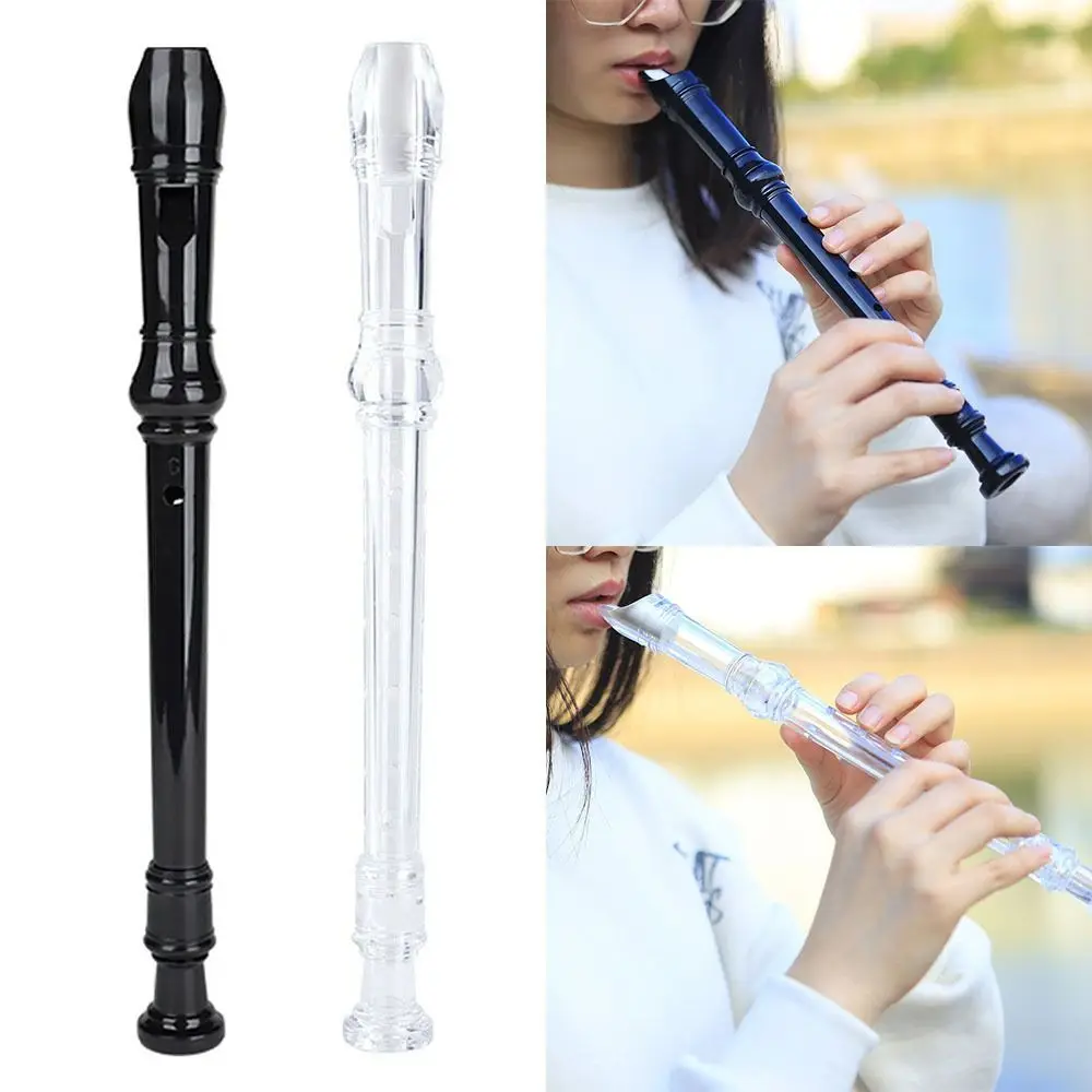 Portable Plastic 8 Hole Clarinet G Key With Cleaning Stick Long Flute Good Airtightness Recorder