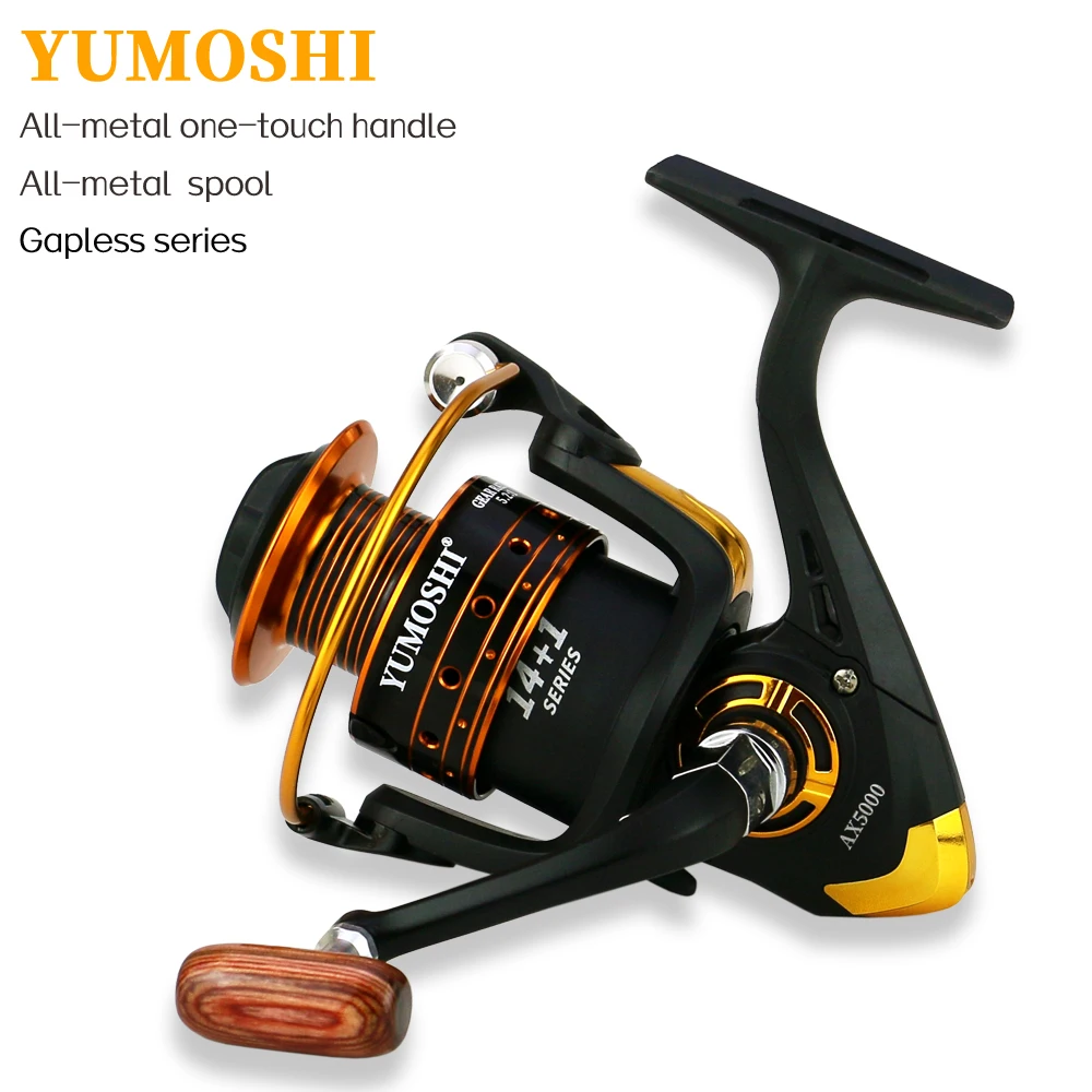 Fishing Reel Spinning Wheel Type Fish Wheel No Gap Fishing Wheel Black Metal Head  Fishing Line Wheel Raft Wheel Y356