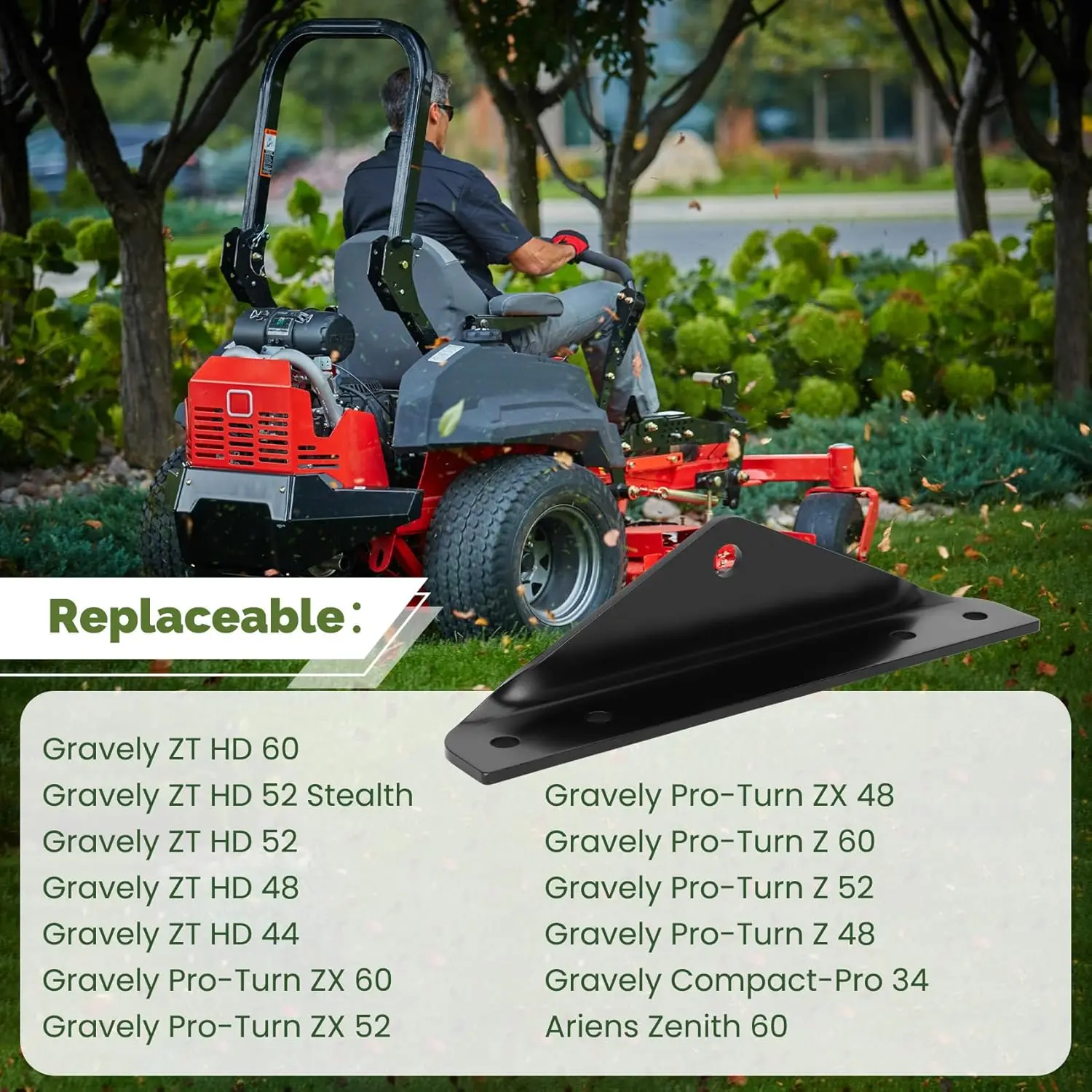 مجموعة وصلة المقطورة لـ Gravely ZT HD، PRO-Turn ZX/Z، Compact-PRO & Ariens Zenith، 500 رطل، فولاذ عالي التحمل #2