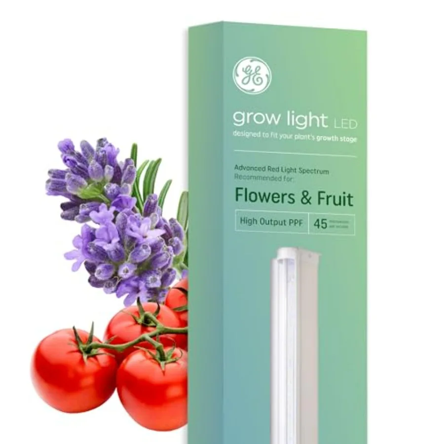 

48 Inches Indoor Grow Light LED Fixture for Flowers and Fruit with Red Light Spectrum 25000 Hours Lifespan 45 PPF White