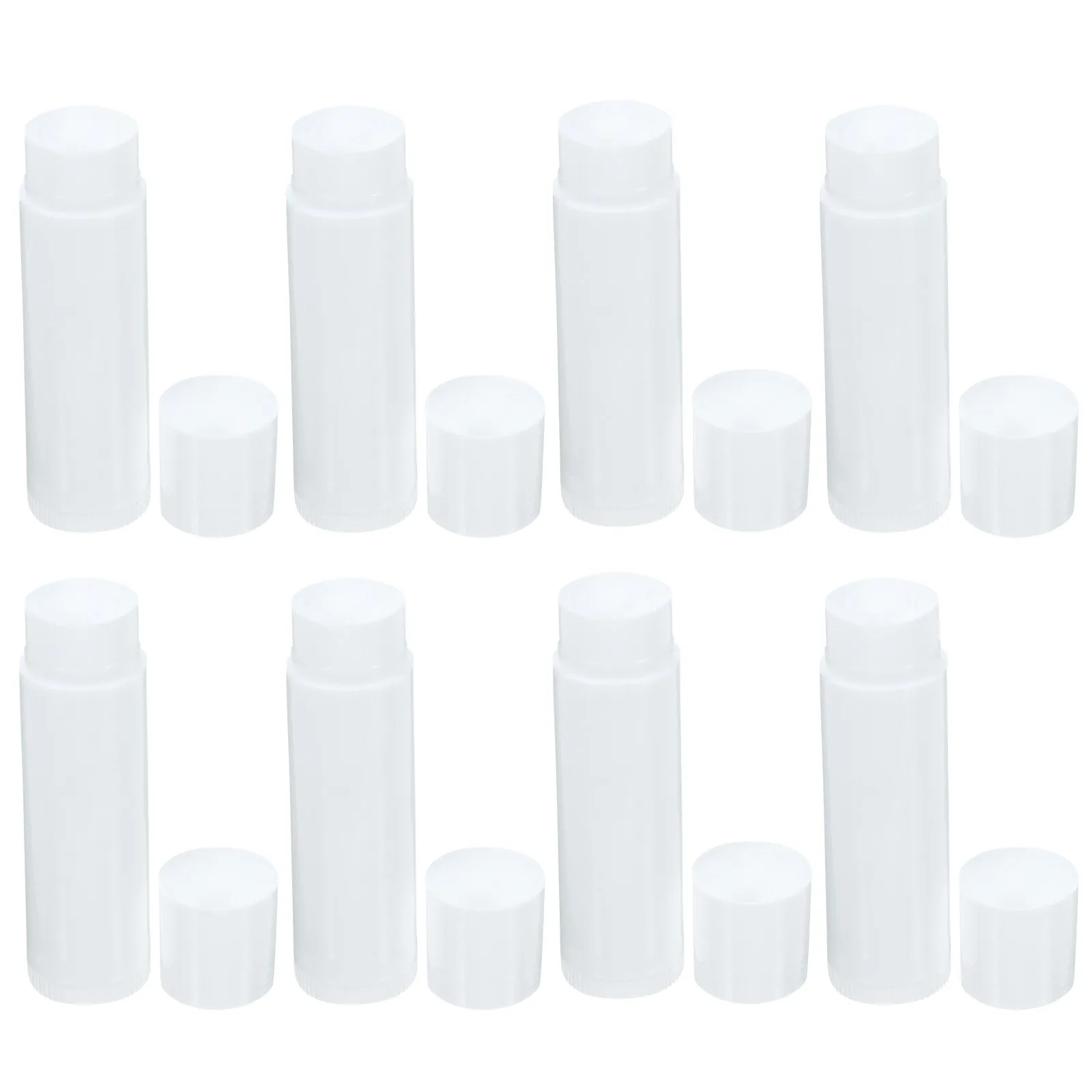50Pcs Lip Balm Containers Reusable 4G Empty Tubes with Push Up Wheel for DIY Lip Products Transparent White Caps
