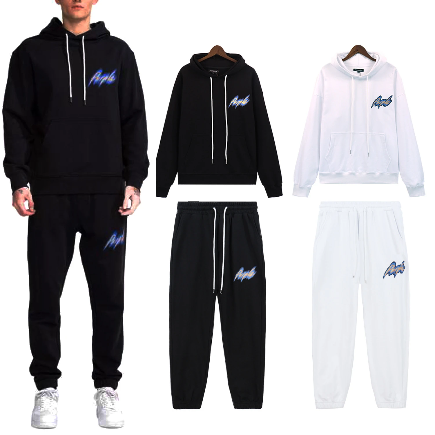 

Модный комплект: худи свободного кроя и брюки в американском стиле, повседневный, с буквенным принтом, молодежный, длинные брюки для молодых мужчин