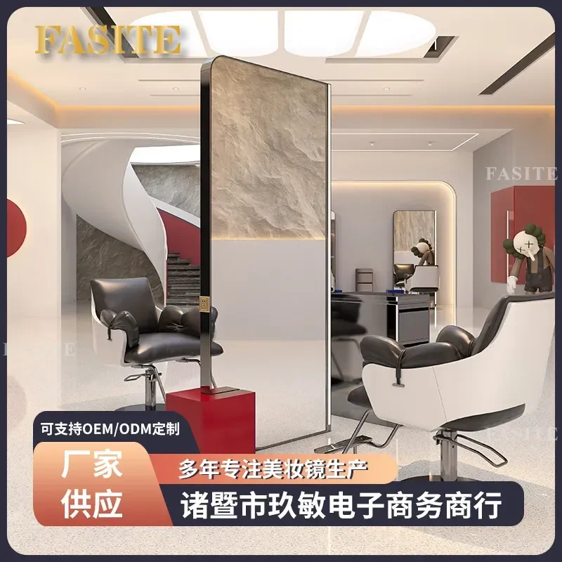 For Hair LED Lighted Mirror Wall Mounted Floor to Ceiling Single Double Sided Hair Cutting Makeup Vanity Table