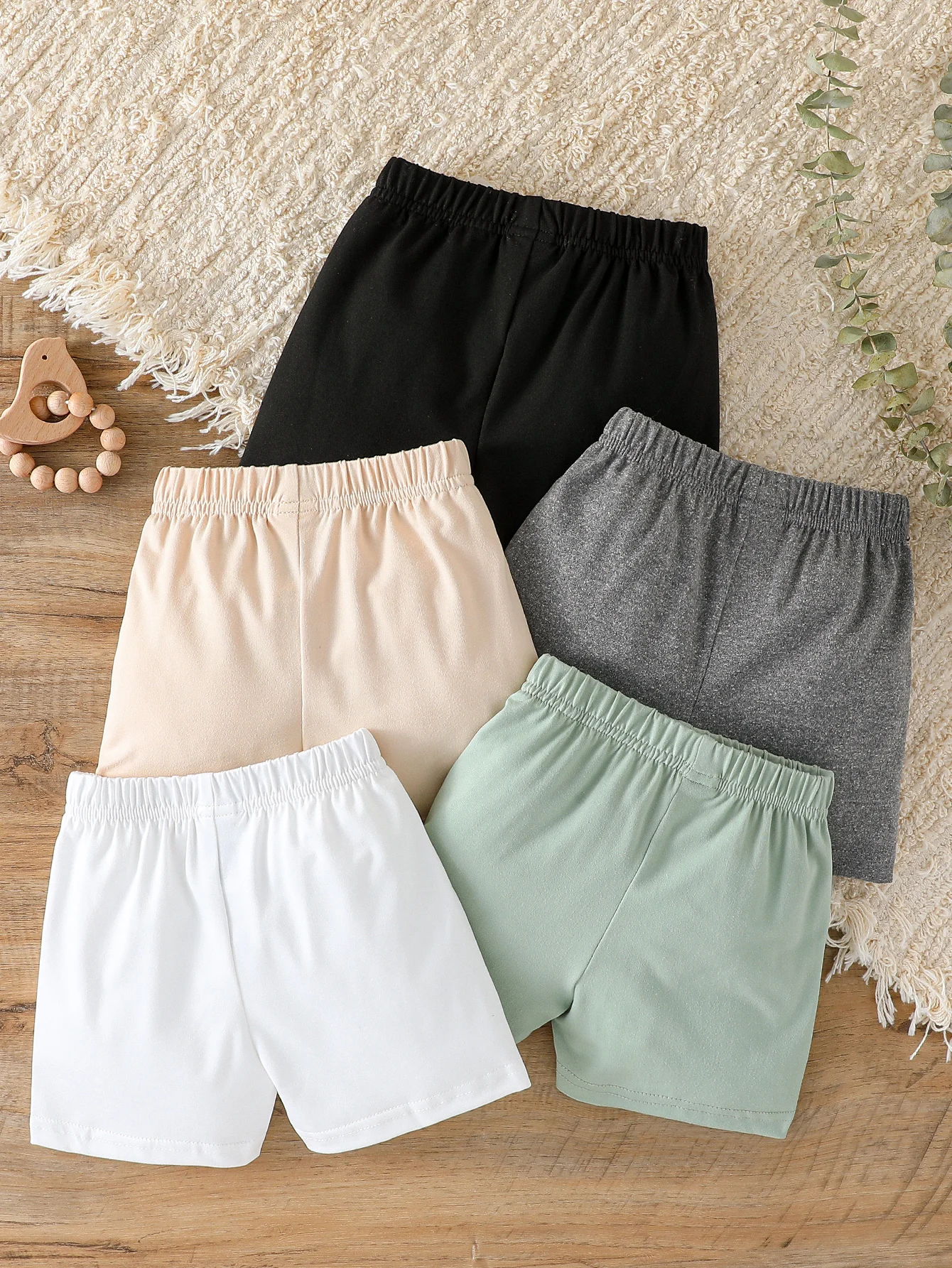 5Pcs Baby Boys Summer Simple Beach Pants For Leisure Vacation For 1-3Y Casual Wear Clothes