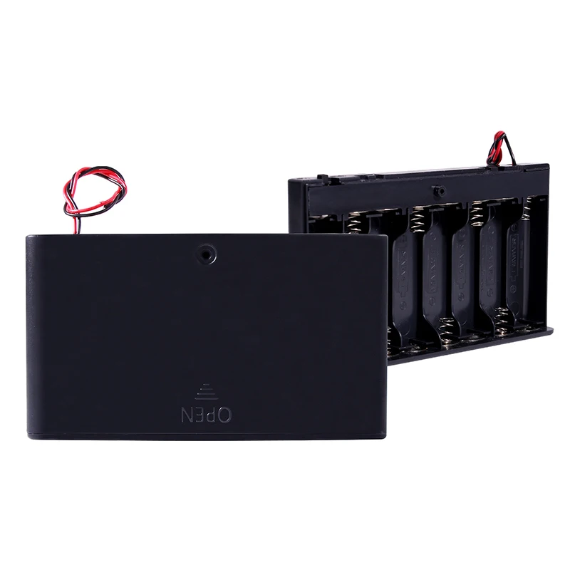 

1/2Pcs 8 Slots AA Battery Holder Battery Storage Case Box With Switch & Cover Batteries Standard Container