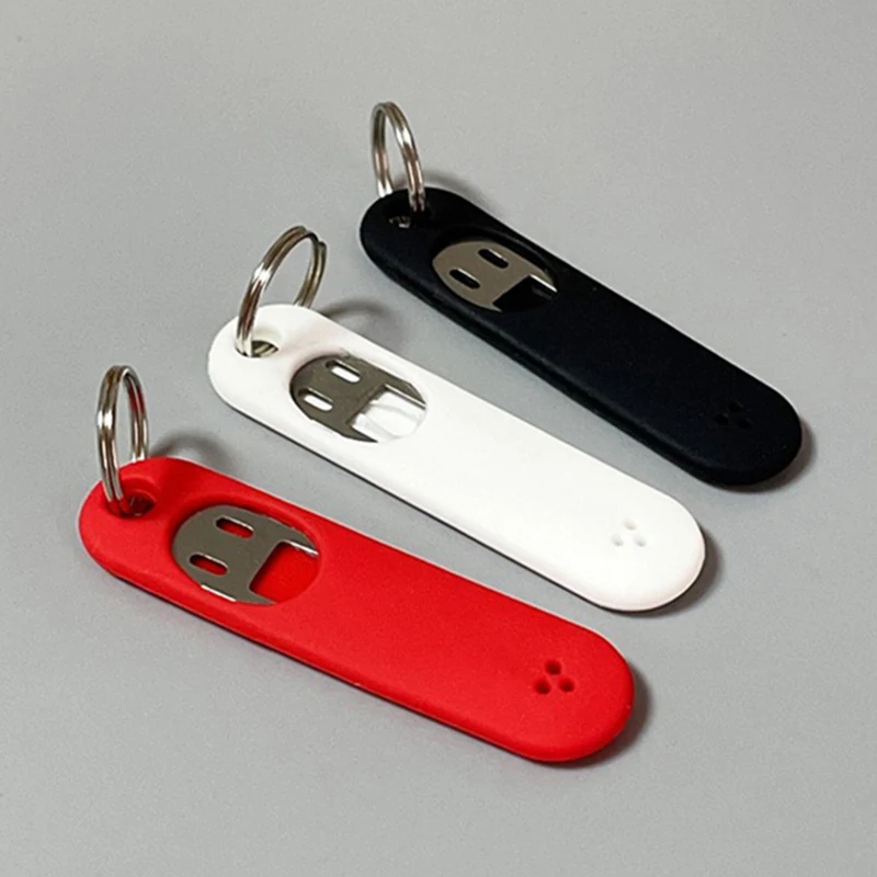 1/3pcs Silicone SIM Card Fetchers Portable Keychain Mobile Phone Tablet Stainless Steel Removal Needle Thimble Anti-lost Keyring image 5