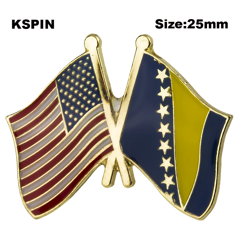 Berlekuk pin pin bendera Ru, lencana 7, Bros strar, ikon, KS-0183-7