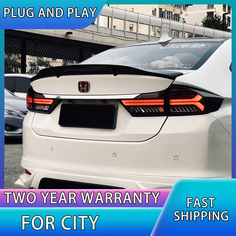 Car styling Tail Lights For Honda City 2014 - 2018 Led Tail Lights Fog lamp Rear Lamp DRL+Brake+Park+Signal lights