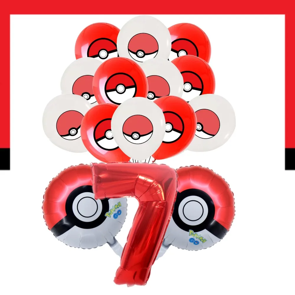 Pokémon narozeniny večírek dekorace pokeball fleret balónků jednorázové nádobí talíř ubrousek backdrop pro děti hoch večírek zásoby