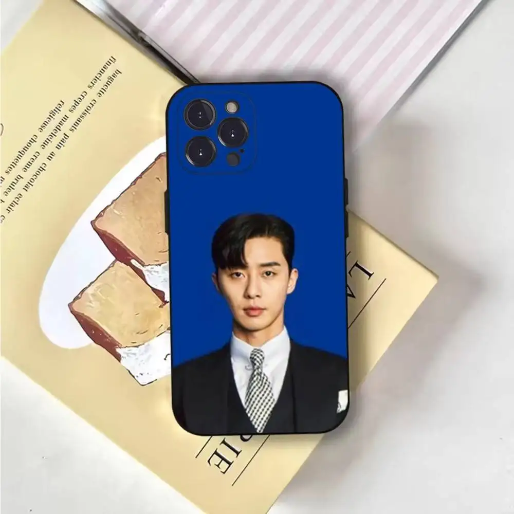 حافظة هاتف P-Park Seo Jun Kpop لهاتف iPhone 17,16,15,14,13,12,Pro,Max,Plus,E,SE4,Air,غطاء ناعم أسود صغير