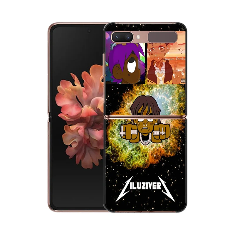 Black Phone Cases for Samsung Z Flip 6 5 4 3 Luxury Lil Uzi Vert Hard Galaxy ZFlip6 Flip5 Flip4 Flip3 Mobile Phone Shell Cover