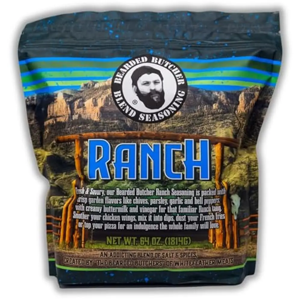 

Bearded Butchers Ranch Blend Seasoning, 64 Oz Bag (4 Lbs) – Creamy Buttermilk Ranch Flavor For Chicken Wings, Dips, Fries,