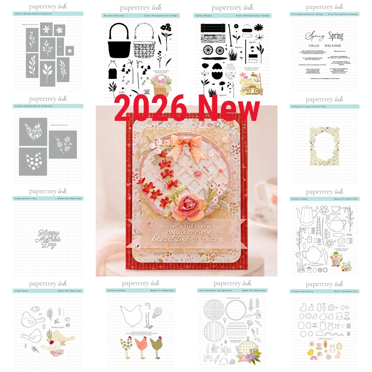 

Spring Basket Happy Mother's Day New Metal Cutting Dies Hot Foil Stamps Stencil DIY Scrapbooking Paper Handmade Album Stamp