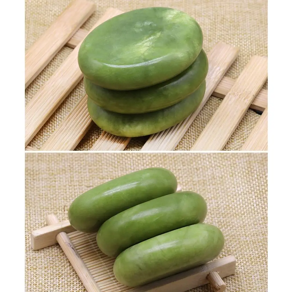 Hot Jade Stones Set - Smooth Massage Stones, Body Heating Warmer Relaxation Supplies