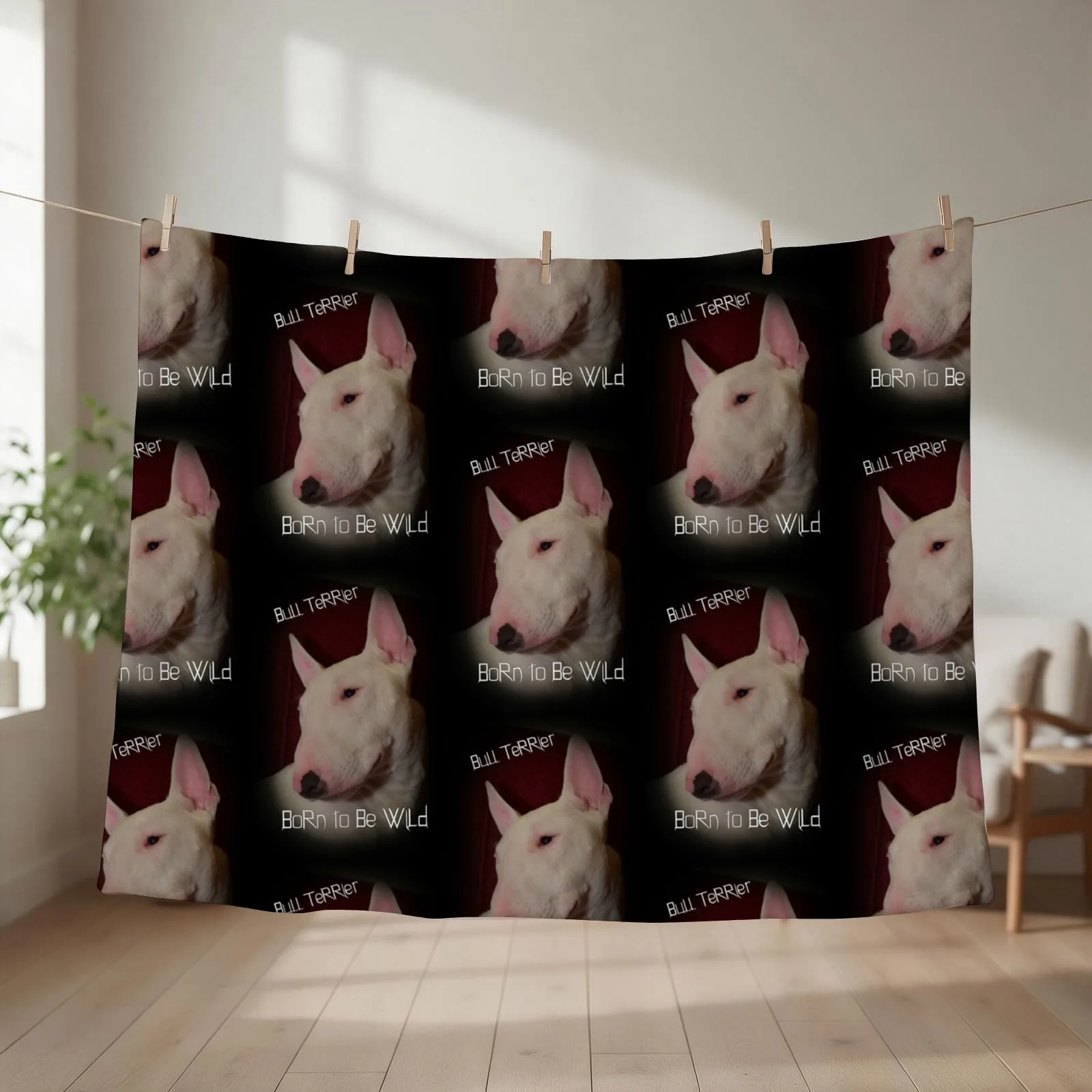 Bull Terrier born to be wild Throw Blanket Luxury Brand sofa bed blankets and throws Softest Blankets