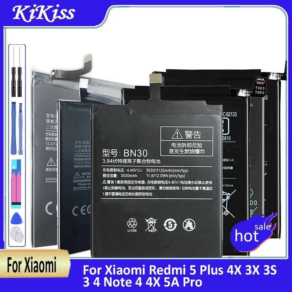 Battery For Xiaomi Redmi 5 Plus 4X 3X 3S 3 4 Note 4 4X 5A Pro BM47 BN30 BN31 BN34 BN40 BN41 BN43 BN44