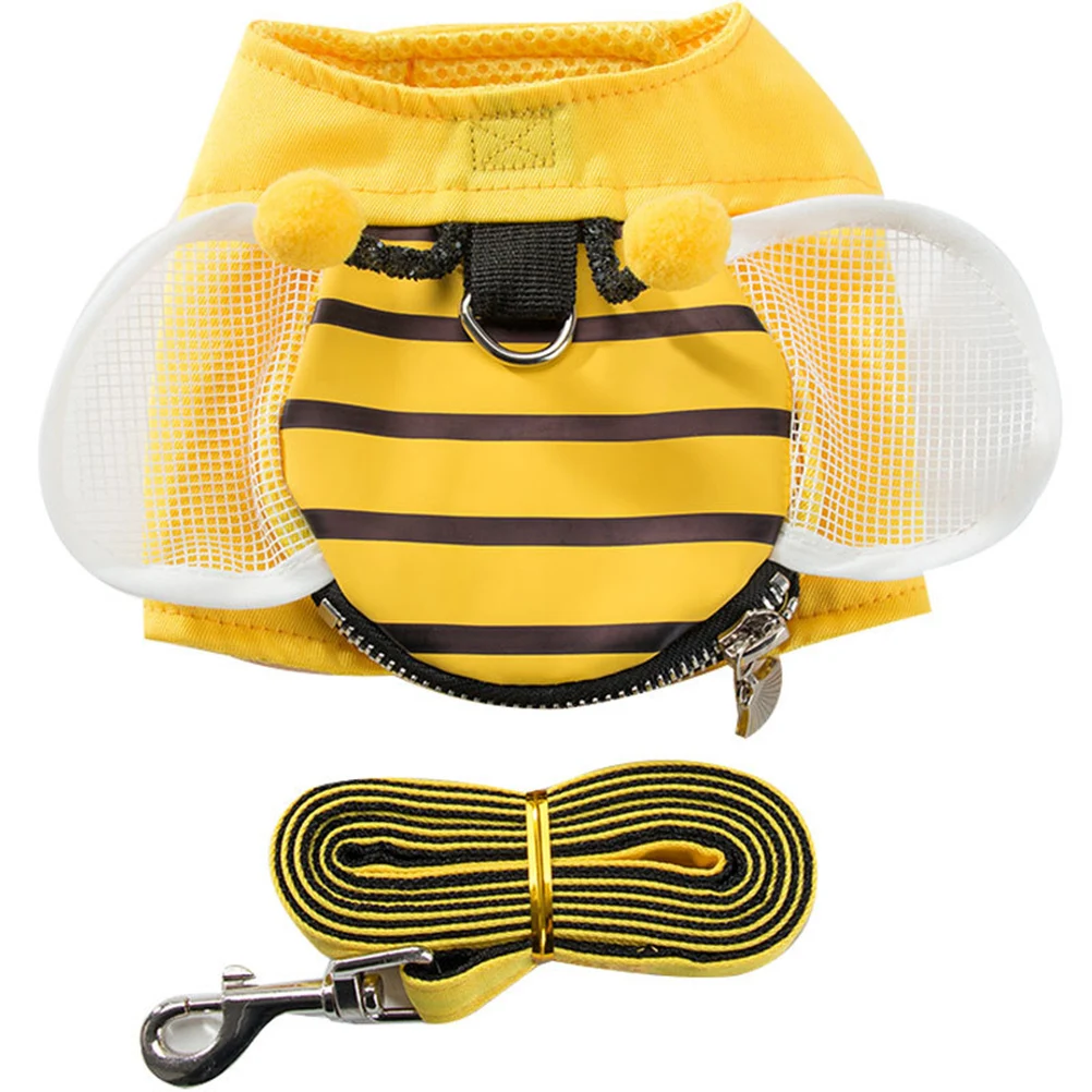 

1Set Dog Harness and Leash Set Pet Vest Type Pulling Rope Yellow S Comfortable Lightweight Thicken Rope Design