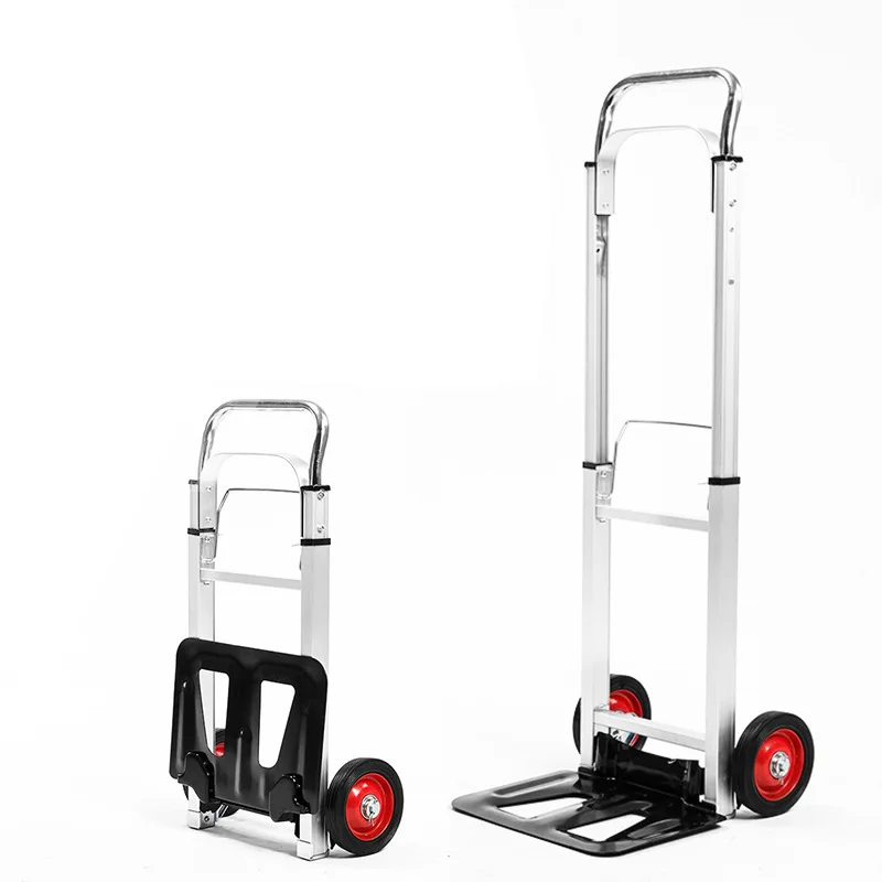 

Aluminum Alloy Silent Trolley Luggage Cart Folding Portable Trolley Cart Shopping Cart Truck Small Trailer