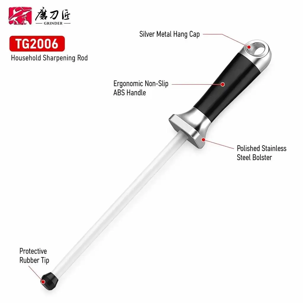 TAIDEA TG2006 12-inch Ceramic Sharpening Rod, 1000 Grit Pro Honing Steel for Knives, LFGB SGS CIQ Certified, 275g Lightweight view 5