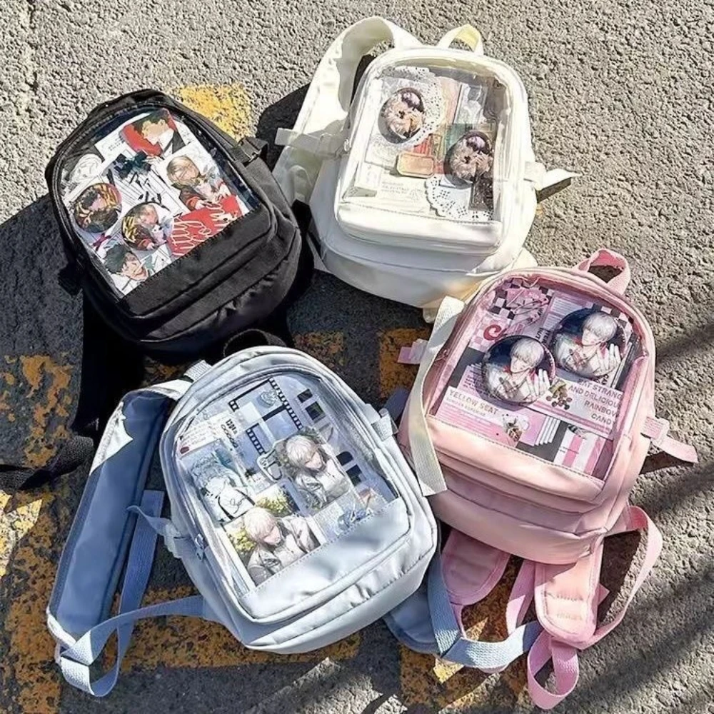 

Mini Backpack Women New 2024 Kawaii Itabag Girls With Badges Display Plate Backpack Women Transparent Ita Bag JK Lolita Bag Girl