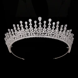 Tiara And Crown HADIYANA Bridal Wedding Hair Accessories Party Luxury Zircon Hair Accessories Jewelry BC6435 Bijoux De Cheveux