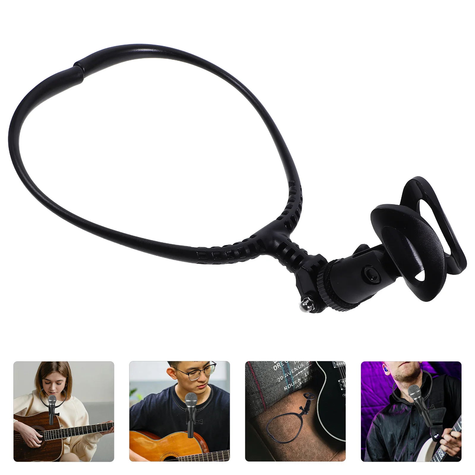 حامل ميكروفون للرقبة قابل للتعديل، رف ميكروفون معلق، دعم ميكروفون يدوي لأداء ملحقات ميكروفون استضافة الغناء