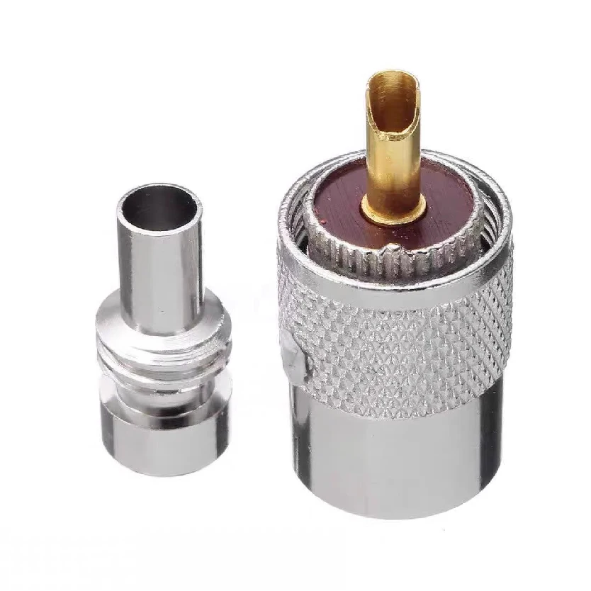 RG58 RG59 RG6U Coaxial Cable UHF PL259 Male Plug with Reducer Screwed Coupling Connector