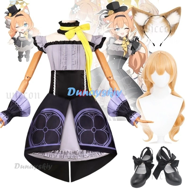 

CosplayGame Blue Archive Cosplay Iochi Mari Costume Women Girl Dress Necklace Wig Headwear Socks Full Dress Carnival Costume