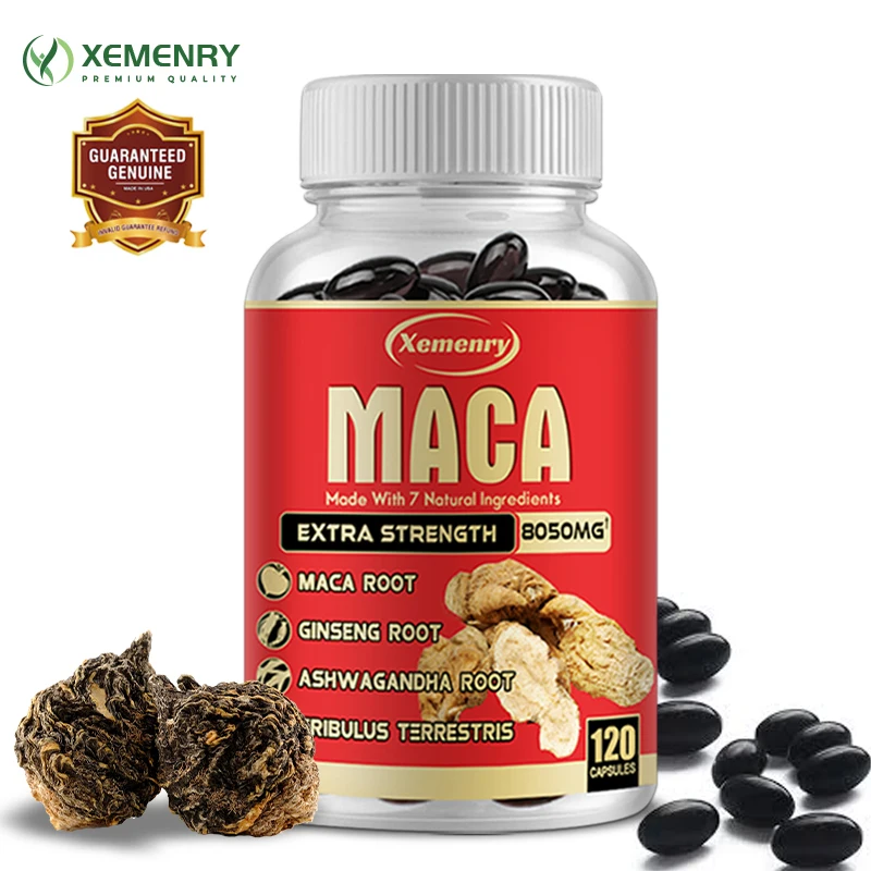 Xemenry maca capsules contain ashwagandha root, ginseng root, tribulus terrestris and other extracts