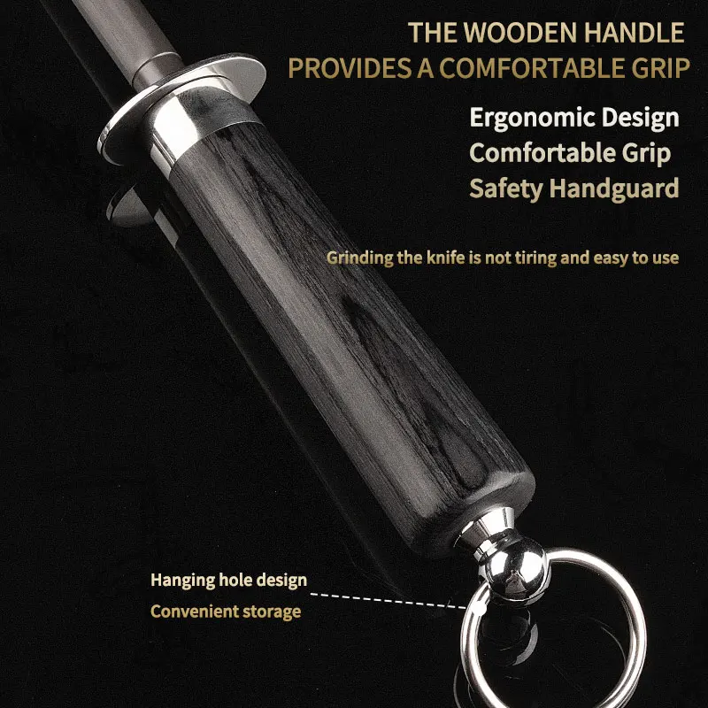 

Tungsten-Carbide Butcher's Sharpening Rod - Rustproof for Slaughterhouse & Home | Commercial Grade, High Hardness