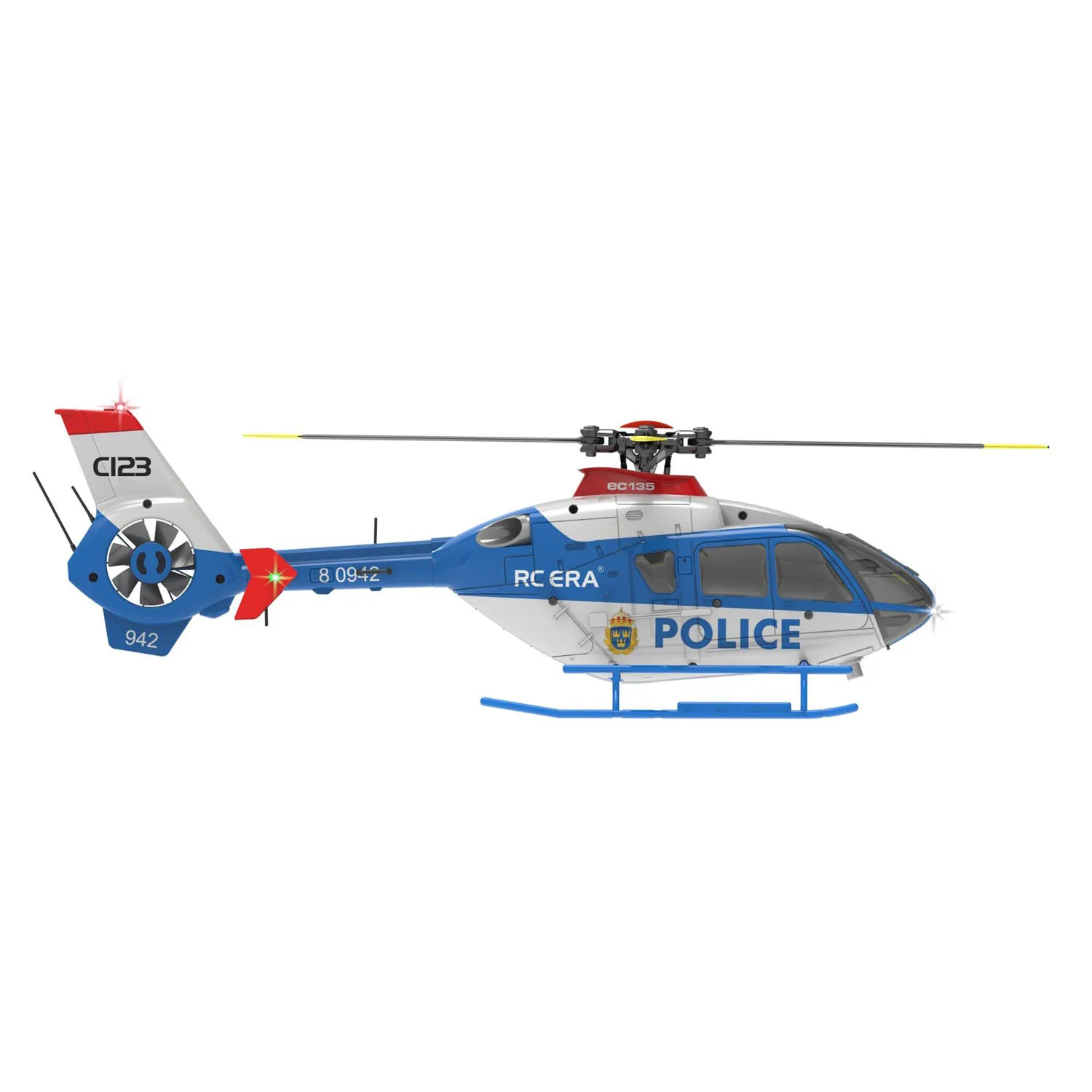 1/36 C123 RC Simulation EC135 Helicopter Single Paddle Aileron Free Dual Brushless Direct Drive 3D Aircraft Model Toy Adults view 6