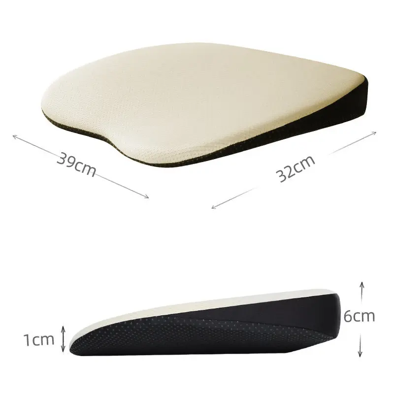 Car seat cushion sloped filler thickened design vehicle lumbar support driving height enhancer lower in front higher in back 6cm
